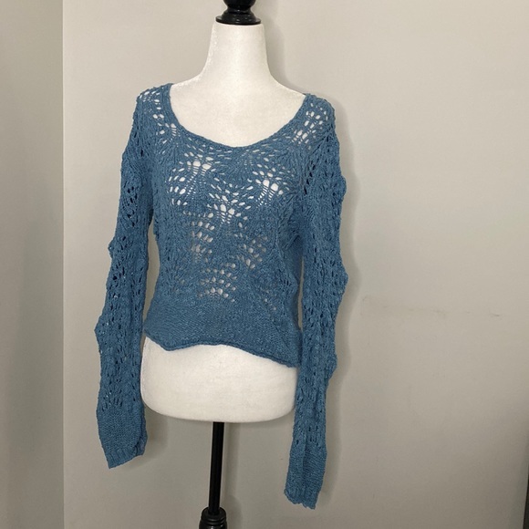 Anthropologie Sweaters - Sandwich Knit Crochet Boho Sweater